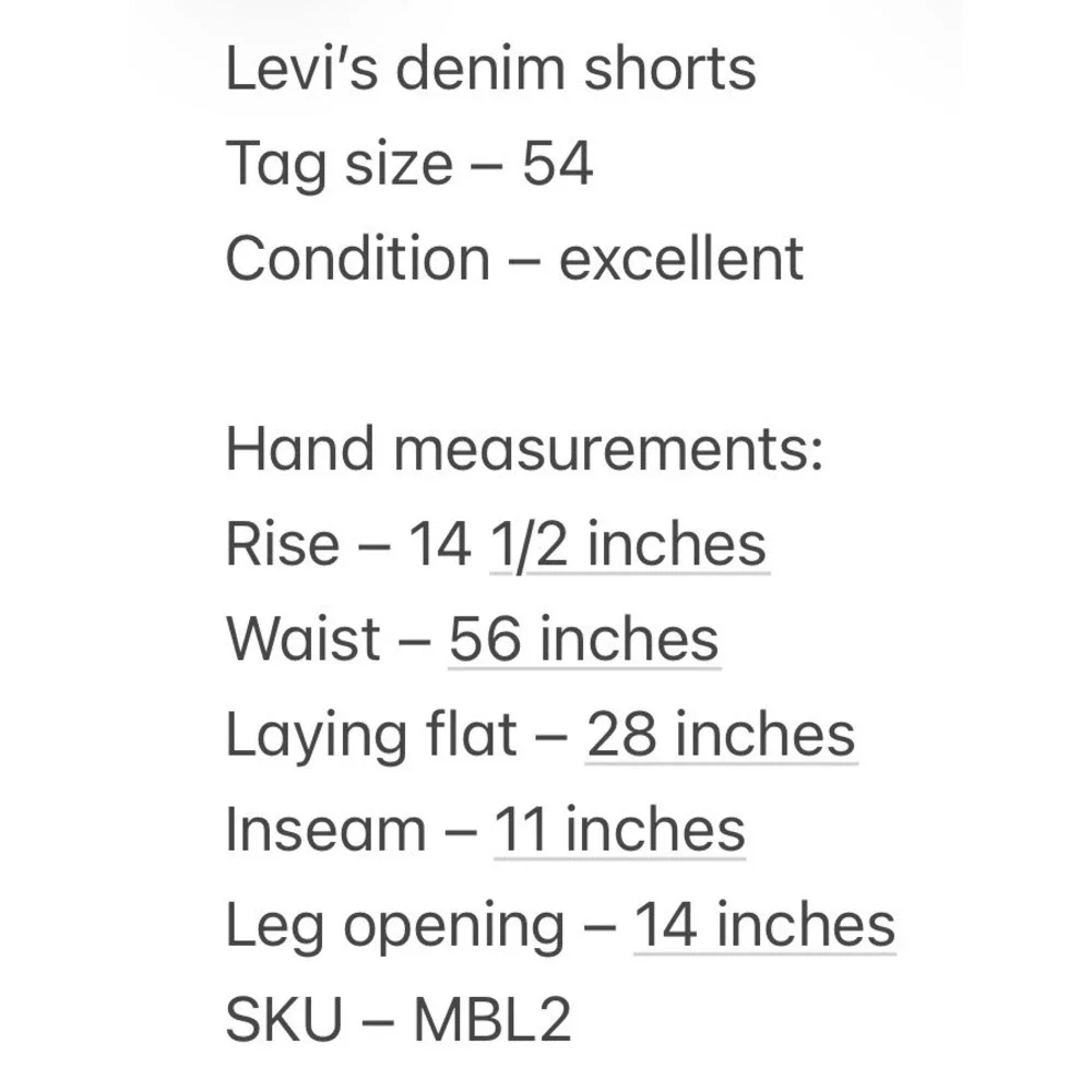 Levi's Mens 469 Loose Fit Dark Wash Denim Shorts 54 Meas: 56x11